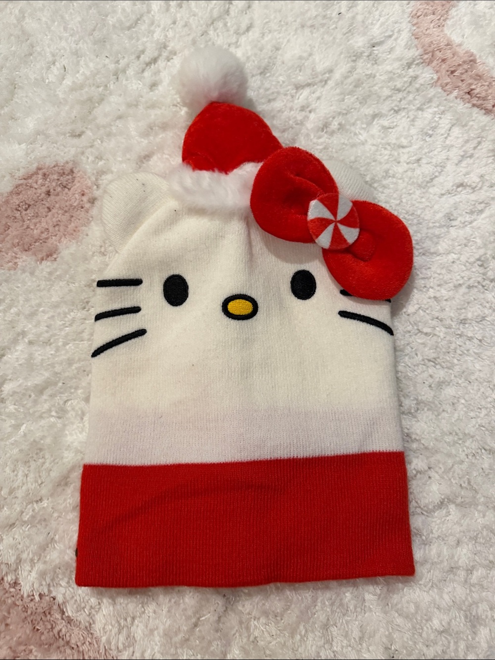 Sanrio Hello Kitty Red & White Holiday Beanie